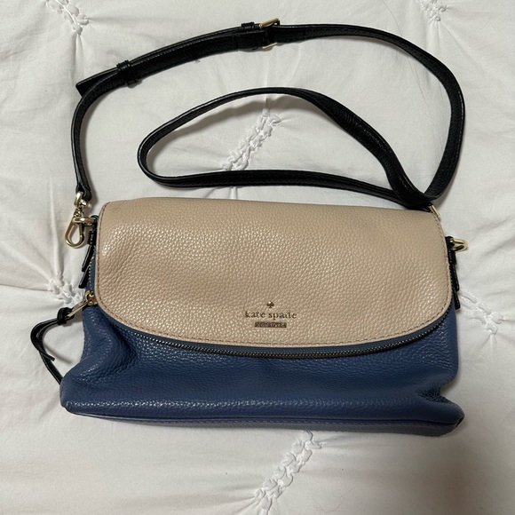 Kate Spade Blue and Cream Crossbody Purse - Picture 1 of 8